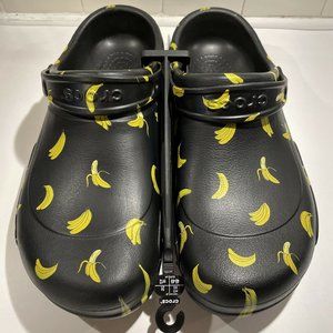 Crocs Womens Size 7 Clog Enclosed Toe Anti-Slip for Work Banana Yellow Black